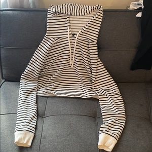 a cute little cropped stripped hoodie